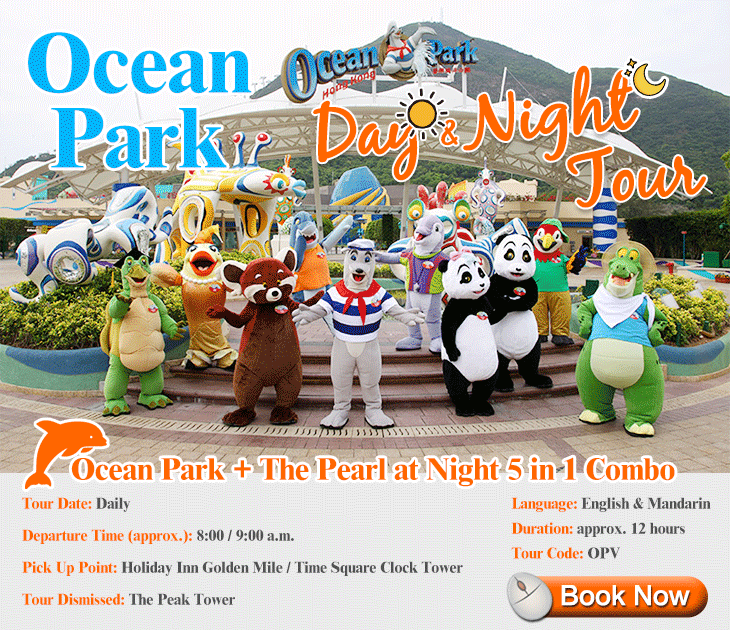 Ocean Park + The Pearl at Night 5 in 1 Combo itinerary includes